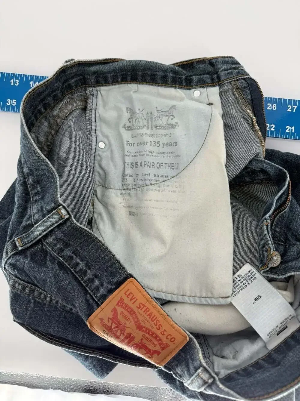 Levi's 559 Relaxed Straight Leg Jeans Mens Size 34x30 Blue Denim